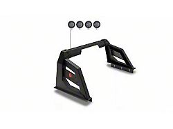 Armour Roll Bar with 5.30-Inch Red Round Flood LED Lights; Black (15-25 Colorado)