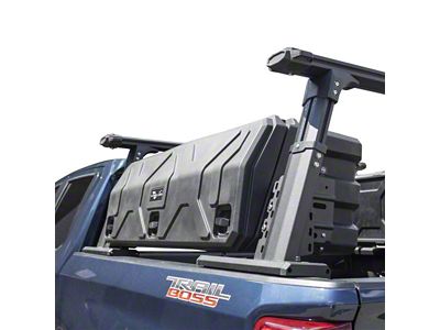 Bed Rack with Tool Box; Black (15-25 Colorado)