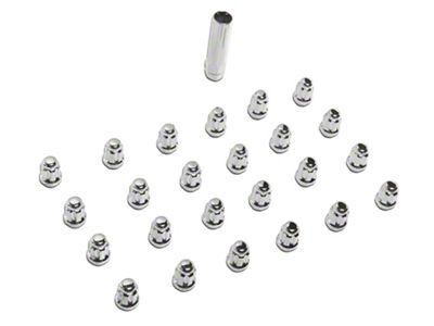 Chrome Acorn Spline Lug Nuts for Aftermarket Wheels; M14x1.5; Set of 24 (23-26 Colorado)