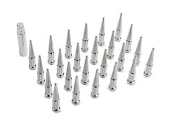 Chrome Spike Lug Nut Kit; 14mm x 1.5; Set of 24 (15-26 Colorado)