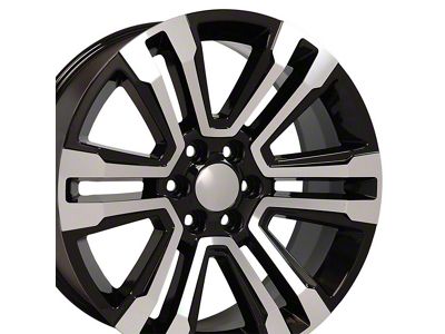 Denali Style Black Machined 6-Lug Wheel; 22x9; 24mm Offset (23-25 Colorado)
