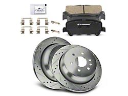 Drilled and Slotted 6-Lug Brake Rotor and Pad Kit; Rear (15-20 Colorado)