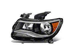 Factory Style Headlight with Amber Corner; Black Housing; Clear Lens; Driver Side (15-19 Colorado)