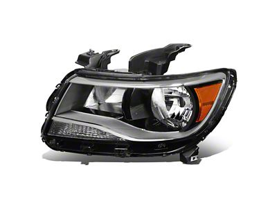 Factory Style Headlight with Amber Corner; Black Housing; Clear Lens; Driver Side (15-19 Colorado)