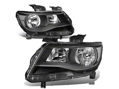 Factory Style Headlights with Clear Corners; Black Housing; Clear Lens (15-22 Colorado)