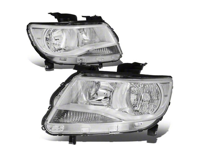 Factory Style Headlights with Clear Corners; Chrome Housing; Clear Lens (15-22 Colorado)