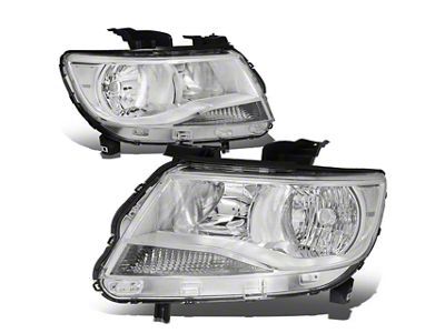 Factory Style Headlights with Clear Corners; Chrome Housing; Clear Lens (15-22 Colorado)