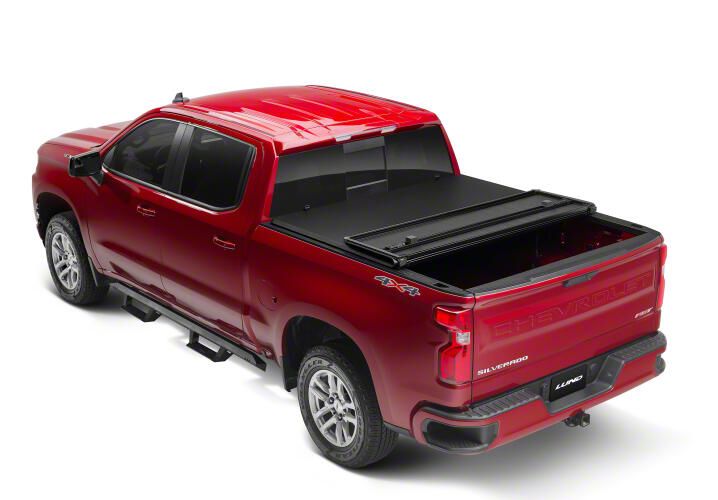 thumbnail image 2 of Hard Tri-Fold Tonneau Cover For Chevy Colorado / GMC Canyon – 2015-2019, 5ft Bed – Black Fiberglass, Locking, No-Drill 2 of 2