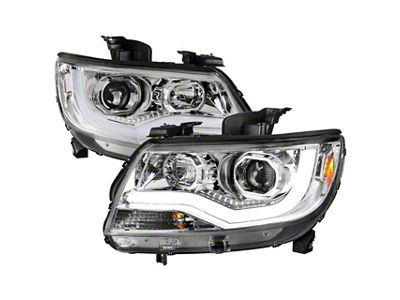 LED Bar Projector Headlights; Chrome Housing; Clear Lens (15-22 Colorado w/ Factory Halogen Headlights)