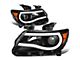 LED DRL Projector Headlights with Amber Corners; Black Housing; Clear Lens (15-22 Colorado)