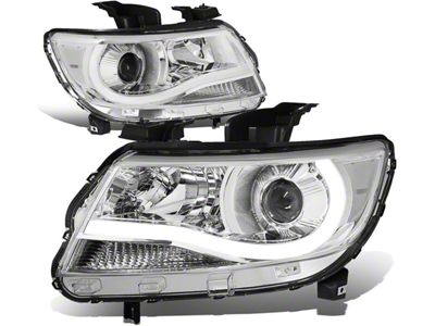 LED DRL Projector Headlights with Clear Corners; Chrome Housing; Clear Lens (15-22 Colorado)