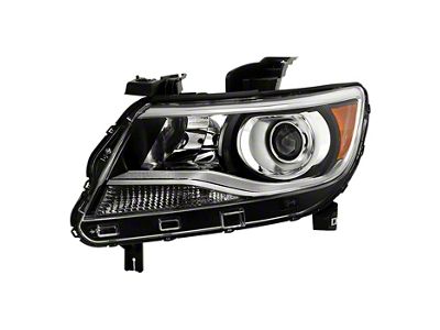 OEM Style Halogen Projector Headlight; Black Housing; Clear Lens; Driver Side (15-22 Colorado w/ Factory Halogen Headlights)