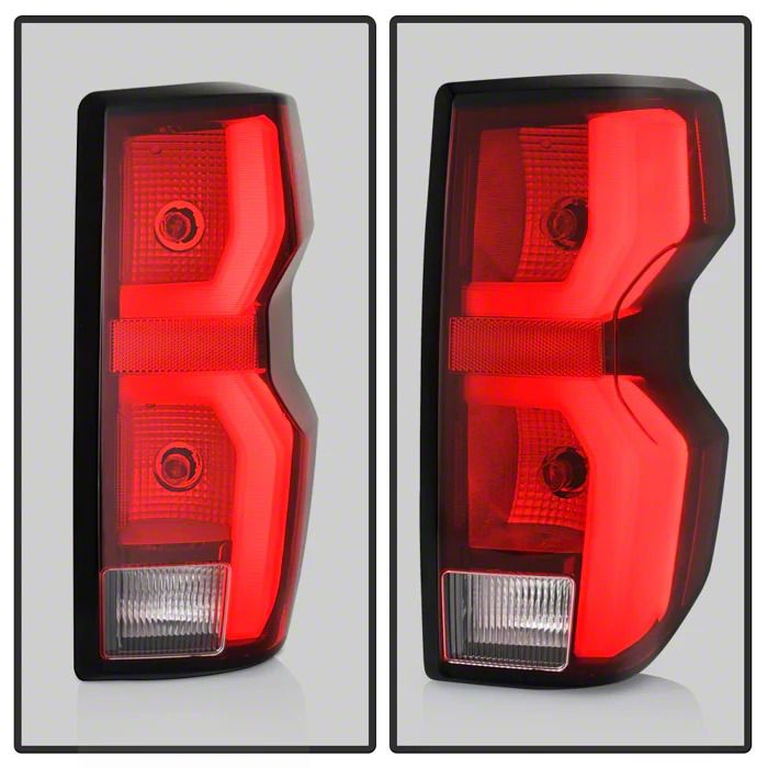 Colorado OEM Style LED Tail Lights; Chrome Housing; Red/Clear Lens