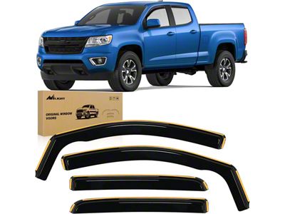 Side Window Deflectors; Front and Rear; Smoked (15-22 Colorado Crew Cab)