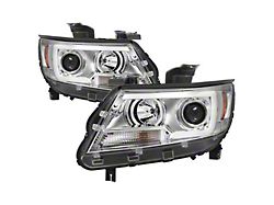 Signature Series Light Bar DRL Projector Headlights; Chrome Housing; Clear Lens (15-22 Colorado)