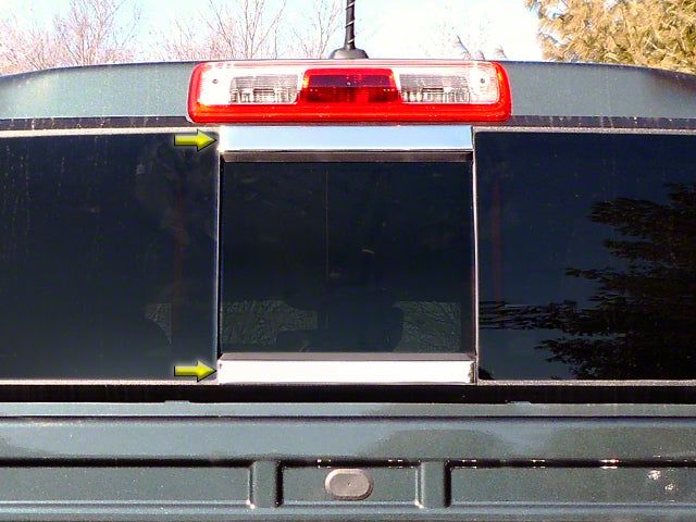 Sliding Rear Window Trim Accents; Stainless Steel (15-22 Colorado)