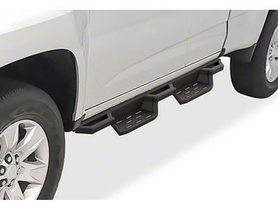 Square Tube Drop Style Nerf Side Step Bars; Matte Black (15-22 Colorado Extended Cab)