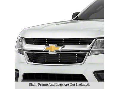 Stainless Steel Billet Upper Grille Overlay; Black (15-20 Colorado, Excluding ZR2)