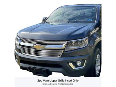 Stainless Steel Billet Upper Grille Overlay; Polished (15-20 Colorado, Excluding ZR2)