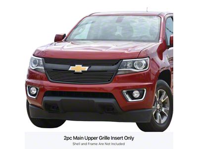 Stainless Steel Billet Upper Overlay Grille; Black (15-20 Colorado, Excluding ZR2)