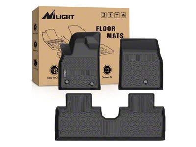 TPE Front and Rear Floor Liners; Black (23-25 Colorado)