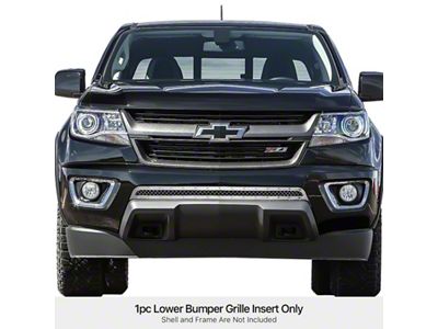 Wire Mesh Rivet Style Lower Bumper Grille Overlay; Polished (15-20 Colorado, Excluding ZR2)