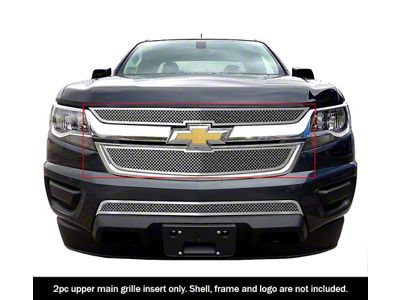 Wire Mesh Upper Overlay Grilles; Polished (15-20 Colorado, Excluding ZR2)