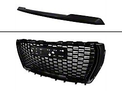 Denali Style Mesh Upper Replacement Grille with Front Upper Grille Moulding; Gloss Black (21-23 Yukon)