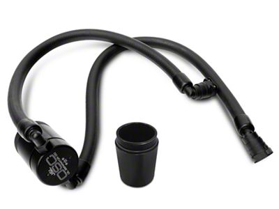 J&L 3.0 Oil Separator with Canister Extension; Black Anodized; Passenger Side (11-26 2.7L/3.5L EcoBoost, 5.0L F-150)