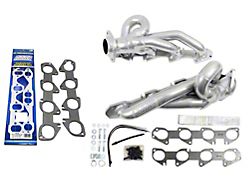 BBK 1-3/4-Inch Shorty Headers with Premium Header Gaskets; Silver Polished Ceramic (19-24 5.7L RAM 1500)
