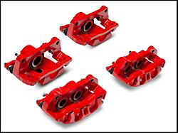 C&L Performance Front and Rear Brake Calipers; Red (12-14 2WD/4WD F-150; 15-17 F-150 w/ Manual Parking Brake; 17-18 F-150 Raptor)