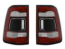 Xtune OE Rebel Style LED Tail Lights; Black Housing; Red/Clear Lens (19-24 RAM 1500 w/ Factory LED Tail Lights & Blind Spot Sensors)