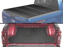 Proven Ground Low Profile Hard Tri-Fold Tonneau Cover with Proven Ground Series Heavy Duty Rubber All Weather Bed Mat (15-26 F-150 w/ 5-1/2-Foot Bed)