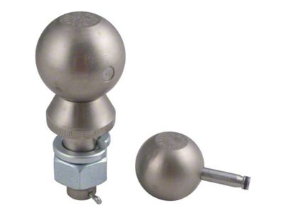 1-Inch Shank Interchangeable Hitch Ball Set; 2 to 2-5/16-Inch; Nickel-Plated Steel