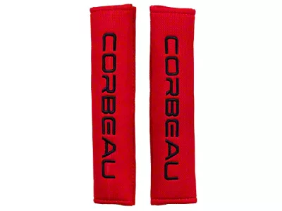 Corbeau Seat Harness Pads; Red; 2-Inch (Universal; Some Adaptation May Be Required)