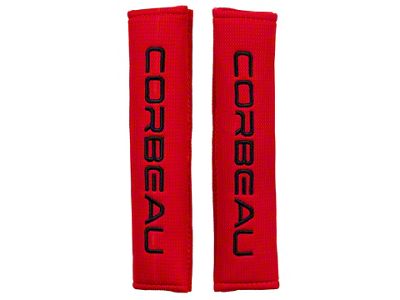 Corbeau Seat Harness Pads; Red; 2-Inch (Universal; Some Adaptation May Be Required)