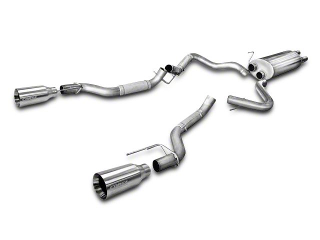 Corsa Performance Sport Dual Exhaust System with Satin Polished Tips; Rear Exit (17-20 F-150 Raptor)
