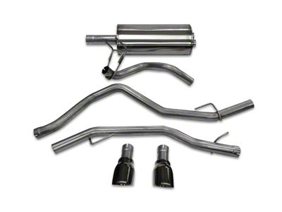 Corsa Performance Sport Dual Exhaust System with 4.50-Inch Black Tips; Rear Exit (09-18 4.7L RAM 1500)