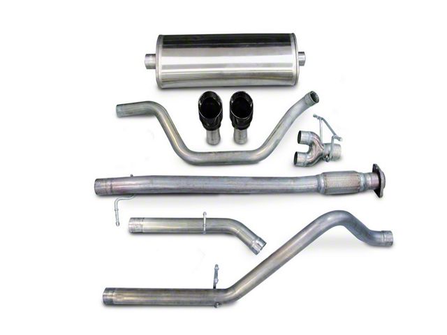 Corsa Performance Sport Dual Exhaust System with Black Tips; Rear Exit (07-08 5.3L Sierra 1500)