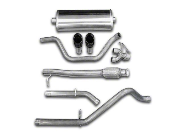 Corsa Performance Sport Dual Exhaust System with Black Tips; Rear Exit (07-13 4.8L Sierra 1500)