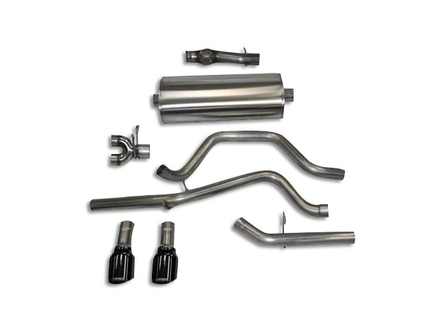 Corsa Performance Sport Dual Exhaust System with Black Tips; Rear Exit (14-18 5.3L Sierra 1500)