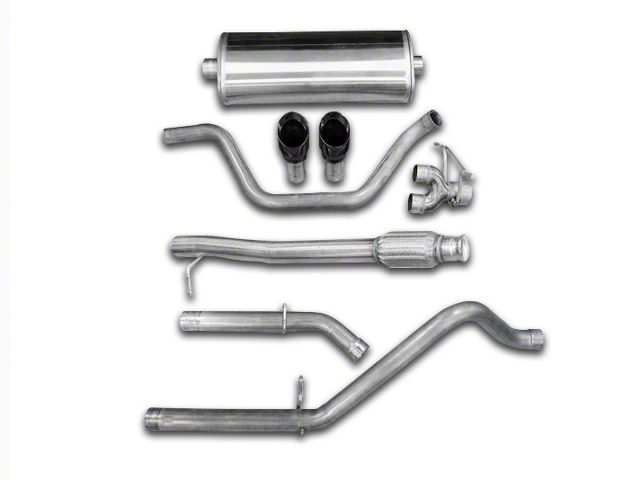 Corsa Performance Touring Dual Exhaust System with Black Tips; Rear Exit (09-13 4.8L Sierra 1500)