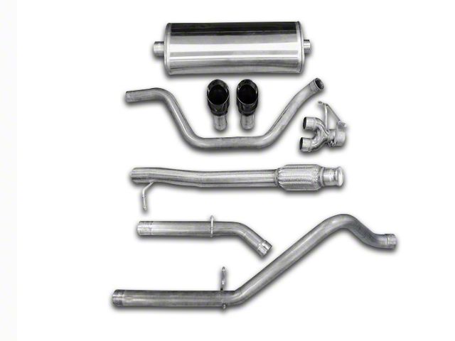 Corsa Performance Touring Dual Exhaust System with Black Tips; Rear Exit (09-13 5.3L Sierra 1500)