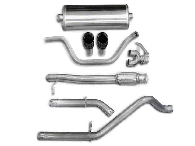 Corsa Performance Touring Dual Exhaust System with Black Tips; Rear Exit (09-13 5.3L Silverado 1500)