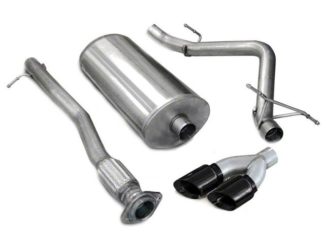 Corsa Performance Touring Single Exhaust System with Twin Black Tips; Side Exit (07-08 5.3L Silverado 1500)