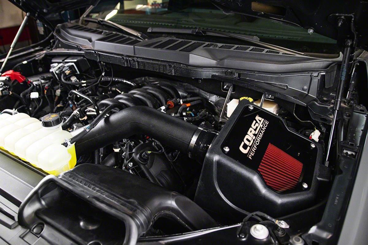 Corsa Performance Closed Box Cold Air Intake with DryTech 3D Dry Filter (21-24 5.0L F-150)