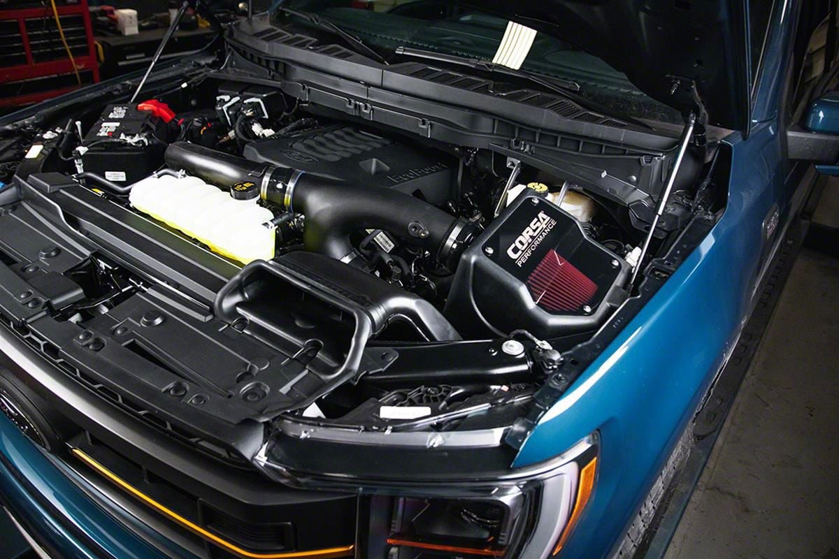 Corsa Performance Closed Box Cold Air Intake with DryTech 3D Dry Filter (21-24 3.5L PowerBoost F-150)