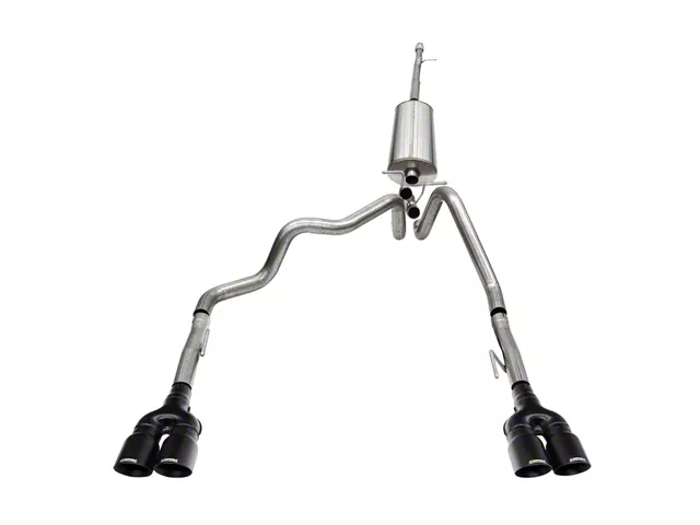 Corsa Performance Sport Dual Exhaust System with Black Tips; Rear Exit (19-24 5.3L Sierra 1500)