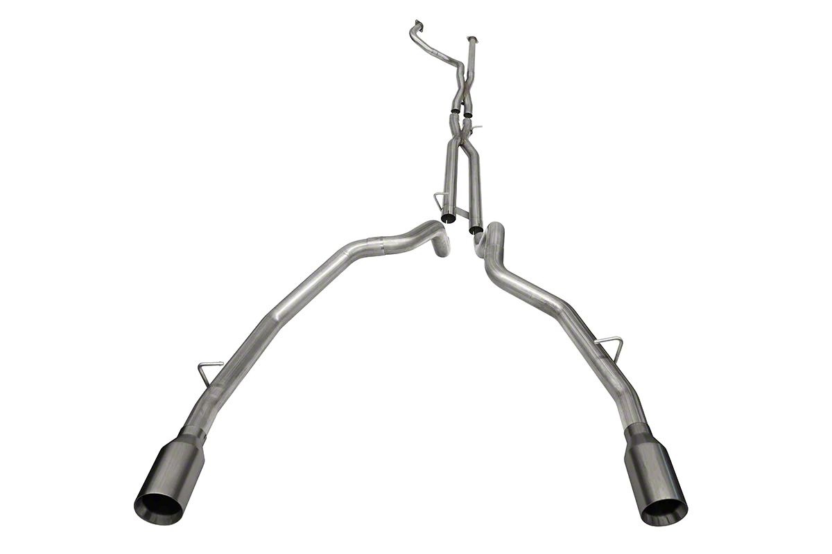 Corsa Performance RAM 1500 Muffler Delete DRE Exhaust System with Gunmetal Tips; Rear Exit