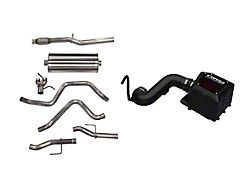 Corsa Performance DryTech 3D Closed Box Cold Air Intake and 3-Inch Sport Dual Exhaust System Power Bundle; Rear Exit (19-25 5.3L Sierra 1500 w/ Factory Dual Exhaust)